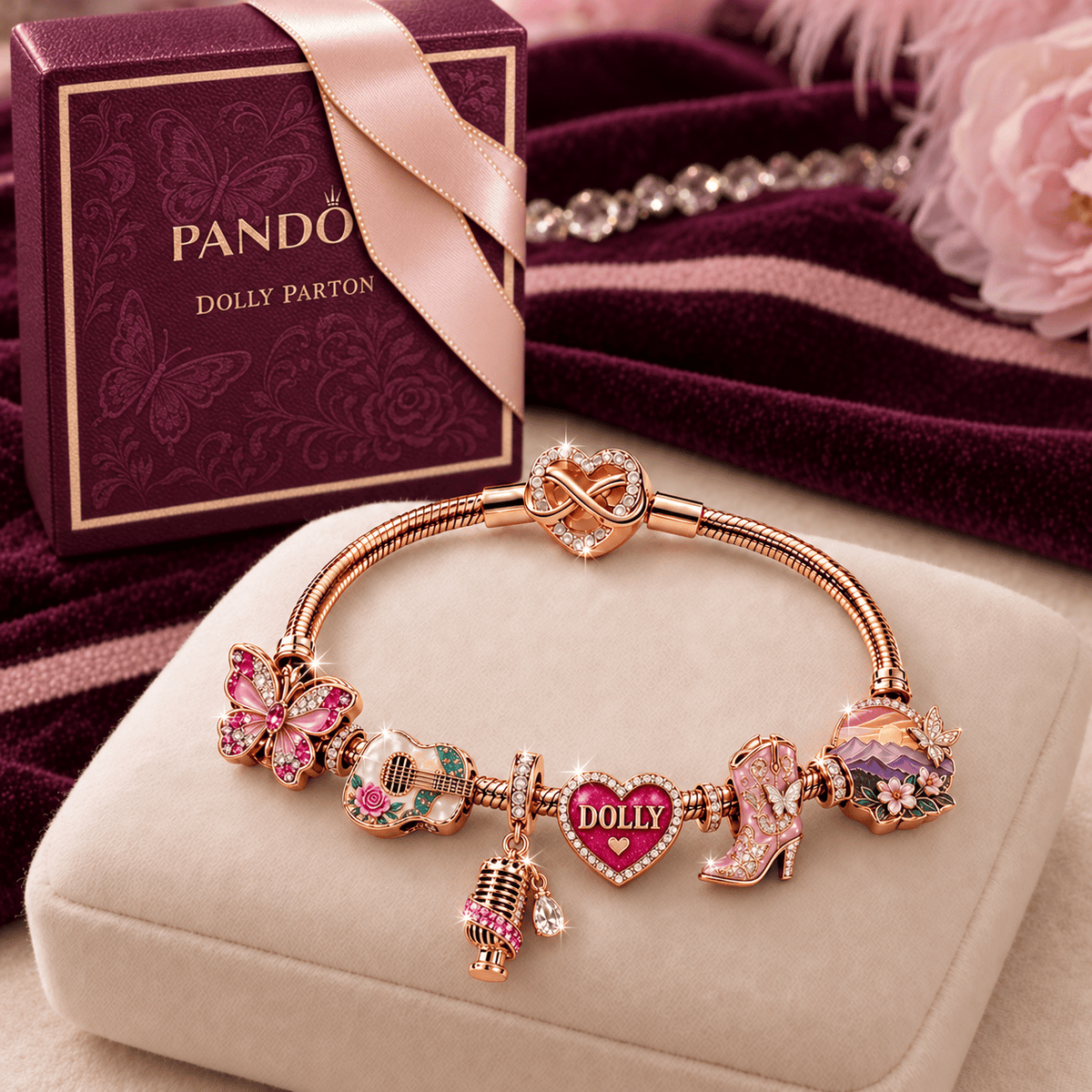 DLPT Rose Gold Charm Bracelet Set TMH