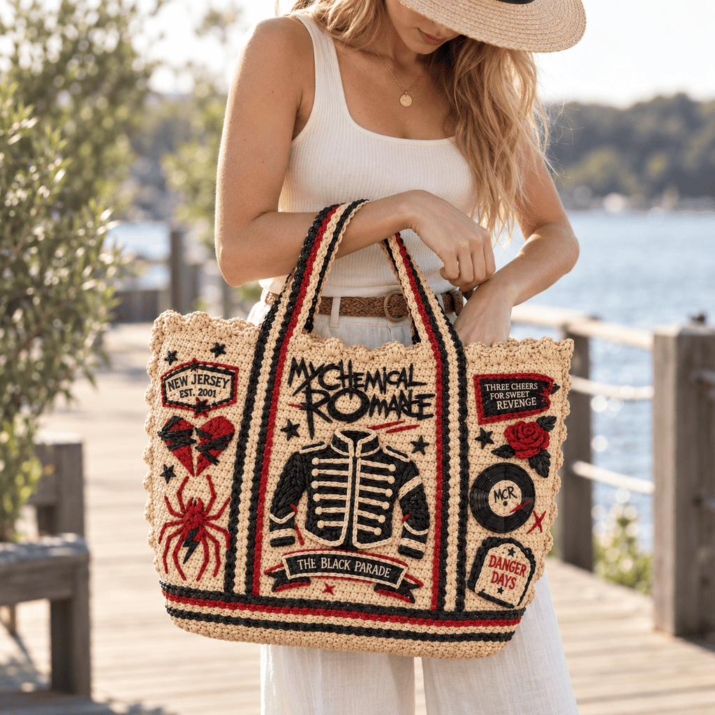 MCR Straw-Style Embellished Tote Bag DNBN