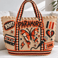 PRM Straw-Style Embellished Tote Bag NTKO