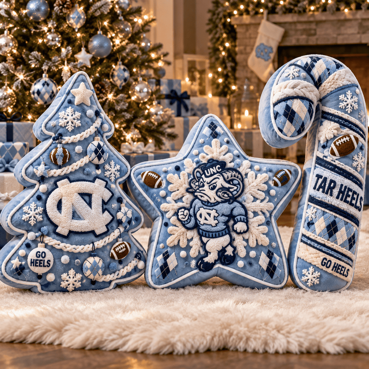 UNC Christmas Tree Base Pillow Set HTTT