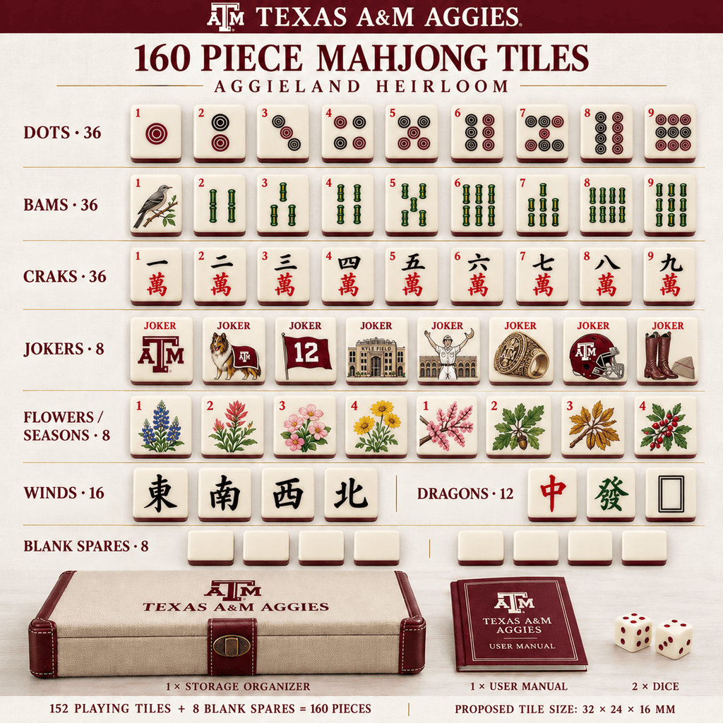 Premium TAMA Mahjong Tiles Set TNSM